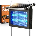 Solar Bug Zapper Outdoor, Jinyeda 4500V Rechargeable Mosquito Zapper 4000mAh Battery, Detachable Solar Panel, Waterproof Mosquito Killer, Cordless Fly Insect Zapper for Indoor Patio Garden Camping