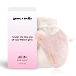 Award Winning Rose Quartz Gua Sha Massage Tool - Guasha Tool For Face - Skincare Gua Sha Stone - Sculpting Jawline, Lymphatic Drainage, Depuffing, Massager - Face Gua Sha - Gusha Facial Tool