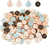 Vin Beauty 104 Pieces Letters Charms for Jewelry Making Alphabet Letter Charm Double-Sided Alphabet Charms Making Charm Bracelet Initial Charms for Necklace Earring Bracelet Jewelry Making, Alloy Steel, No Gemstone