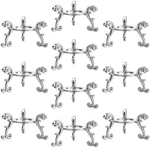 ZEERSHEE 10Pcs Silver Crystal Ball Base Display Stand,Egg Display Stand,Sphere Display Holder Desktop Ornament for Displaying Crystal Glass and Natural Stone for 40mm-80mm Sphere