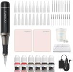 FAMISOO PMU Machine Kit – Professional Tattoo Machine for Permanent Makeup, BodyArt, Eyebrows, Lips, Eyeliner – Complete Microblading Kit with Power Supply & Accessories