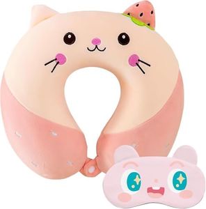 ZMDMAH Oreiller de Voyage, Coussin de Voyage Et Les Yeux Bandés, Cale Tete Enfant Voiture, Coussin Voiture Enfant, Coussin Voyage Avion, Coussin Voyage Enfant pour Voiture Avion Bureau Maison