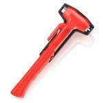 WONDER POINT Car Window Breaker, Glass Breaker And Seatbelt Cutter, Emergency Car Glass Safety Hammer, Window Punch Seatbelt Cutter For Family Rescue & Auto Escape Tools(Red)