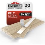 X-Protector Chair Leg Floor Protectors - 20 PCS - Premium Felt Strips with Adhesive Backing - Rectangular Chair Feet Protectors for Hardwood Floors - Cut Chair Protectors Floor To Size You Need!