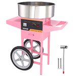 VBENLEM Commercial Candy Floss Machine in Pink Color with Trolley for Birthdays/Festivals/Carnivals