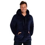 CityComfort Mens Hoodies - Super Soft Fluffy Hoodie Pullover for Men and Teenagers - M-3XL Fleece Lounge Wear - Gifts for Him (Navy, L)