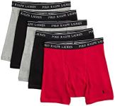 POLO RALPH LAUREN P5 Classic Fit Cotton Boxer Briefs, 2 Andover Heather/Rl2000 Red/2 Polo Black, S