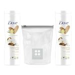 Dove 2-Pack Pampering Care Body Lotion 250ml. Fast-absorbing Moisturiser for Dry Skin. Body Moisturiser Lotion Bundled with SAESR Cosmetic Bag. Rich Body Skin Care Moisturiser for Softer Skin.