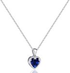 925 Sterling Silver Sapphire Heart 