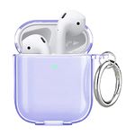 Aircawin for Airpods Case Clear,Full Protective Clear Case for Airpod case, Shockproof Soft TPU Drop Protection Accessories Case with Keychain for AirPods Charging Case 2 & 1 for Women Girls -Violet