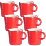 homEdge Procelain Espresso Cup, 4 Ounces / 120 ml Demitasse for Espresso, Tea- Set of 6, Red (212CEC060223)