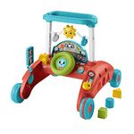 Fisher-Price 2-Sided Steady Speed Baby Walker Push Along | First Steps Baby Walk Along Toys with Lights and Songs | Car-Themed Baby Push Along Walker | Walkers for Babies, (UK English Version) HJP47