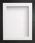 Radcliffe Black Wooden Deep Box 3D 9x7" Frame with White Mount for Image 8x6", White Backing Board * Choice of Sizes* Fitted with Real Glass