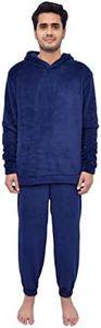 Sleepdown Mens Luxury 2 Piece Coral Fleece Hoodie And Jogger Loungewear Set Warm Soft Cosy Loungewear - M - Navy