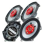 Xtremevision 4X Soundxtreme ST-680 5x7 Inch / 6x8 Inch 3-Way 700 Watts Coaxial Car Speakers 4-Ohm Polypropylene Mid-Woofer Cone Material Polyester Foam Speaker Surround