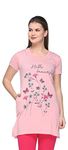 IN Love Women's Relaxed Fit Sleepwear Tshirt (MTLPC770A8_M_Light Pink Melange_M)