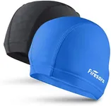 Firesara Fabric Swim Cap, High Elasticity Swimming Cap Keeps Hair Clean Breathable Fit Both Long Hair Short Hair, Swim Caps Woman Girls Men Kids One Size Hat