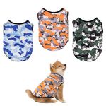 Puppy T-Shirts Cat Tank Vest Tee, 3 Packs Dog Soft Tank Top Sleeveless Vest, Dog T-Shirt Soft Cotton Vest Tee Sleeveless for Small Medium Dog Cat Clothes