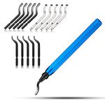 Deburring Tool Set, LANIAKEA Metal Deburring Tool Kit with 15pc Rotary HSS Deburr Blades Set & Handle Debur Knife, Great for Plastic, Wood, Soft Metal (Aluminum, Copper) and Steel Burr Removing