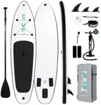 FunWater SUP Inflatable Stand Up Paddle Board 10'6×33"×6" Ultra-Light Inflatable Paddleboard with ISUP Accessories,Fins,Adjustable Paddle, Pump,Backpack, Leash