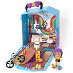 KOOKYLOOS Lizzie's Pop Up Sport Shop - Sports Shop with Accessories, Exclusive Doll with 3 Expressions and 2 Exclusive Pets - Includes Bike, Skateboard, Ramp and Basketball Hoop