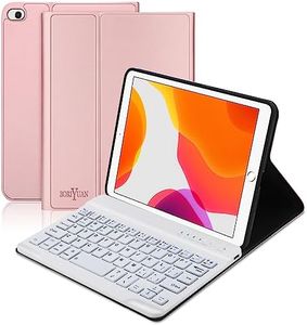 BORIYUAN iPad Mini Keyboard Case, Detachable Wireless Bluetooth Keyboard Slim Folio Smart Cover for Apple iPad Mini 5 2019/iPad Mini 1 2 3 4 - Rose Gold