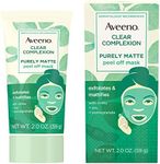 Aveeno Clear Complexion Pure Matte Peel Off Face Mask with Alpha Hydroxy Acids, Soy & Pomegranate for Clearer-Looking Skin, Non-Comedogenic, Paraben- & Phthalate-Free, 2.0 oz