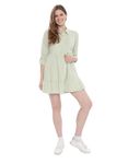 American Eagle Womens U-0395-7355-300 Mini Shirt Dress, GREEN, M