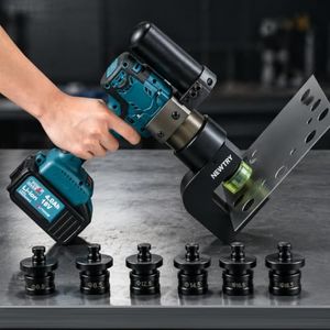 NEWTRY Electric Hydraulic Hole Puncher 7 Dies, 2 Batteries 3-5s Fast Punch