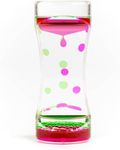 THE TWIDDLERS Pink & Green Liquid Motion Timer Sensory Timer Hourglass, 14cm - Kids Water Bubble Lava Lamp Calming Sensory Toy for Autism, Stress Relief, Relaxation, ADHD, Perfect Stocking Filler