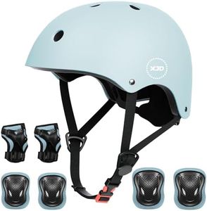 XJD Casco da Bici per Bambini Casco Protettivo Ideale per Bambini e Adolescenti Leggero ma più Sicuro Anche per Skateboard Monopattino Pattini a Rotelle Aggiorna 2.0 (Hellblau, S: 50-54 cm)
