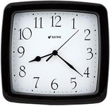 JUSTIME 8.5-inch Quality Square Water Resistant Quartz Wall Clock Water Resistant Special for Small Space, Office, Boats, RV (W40508 Black)