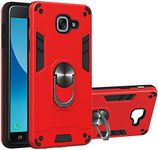 SkyTree Robotic Shock Proof Dual Layer Hybrid Armor Plastic Back Cover Case with Kickstand For Samsung Galaxy J7 Prime - Red