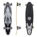 Mindless Raider VI Grey | 34” Medium Size Cruiser Board Bamboo Maple Ply Mix W Flexy Characteristics | 5.5” RK Trucks Easy Turns 70mm Pre-Grounded Wheels Never Lose Grip | For Youth and Mature Riders