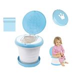 Portable Travel Potty for Kids, Foldable Toilet Seat with Garbage Bag, Lightweight Potty Training Seat for Travel Home Car Camping Outdoor