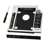 SATA Hard Drive Caddy,Universal 9.5mm SATA to SATA 2nd SSD HDD Hard Drive Caddy Adapter Tray Enclosures for DELL HP Lenovo ThinkPad ACER Gateway ASUS Sony Samsung MSI Laptop by Best Shop 2016