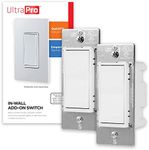 UltraPro Add-On Switch QuickFit and SimpleWire, In-Wall White Rocker Paddle Only, Z-Wave ZigBee Wireless Smart Lighting Controls, NOT A STANDALONE Switch, 2 Pack, 54905