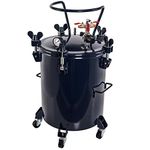 TCP Global 10 Gallon (38 Liters) Pressure Pot Tank for Resin Casting - Heavy Duty Powder Coated Pot with Air Tight Clamp On Lid, Caster Wheels, Regulator, Gauge - Use for Curing Resin in Casting Molds