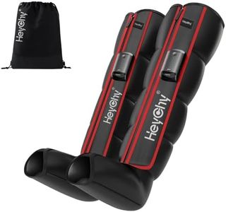 HEYCHY Air Compression Massager, Foot and Leg Air Compression Massager with 5 Pressure Levels, Cordless and Portable Design, for Runners and Travelers (Large)