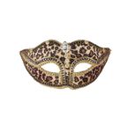 Forum Leopard Print Venetian Mask, Multi-Colored, One Size