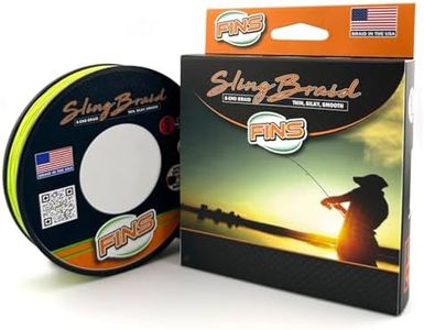 FINS Sling Braided Fishing Line - Versatile, Compact Braid for All Fisheries - Super Smooth 8-End, 20% Stronger, Soft for Delicate Baits, Made in USA - Chartreuse - 15 lb - 300 yds