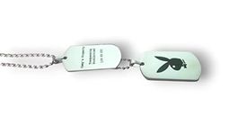 Streetsoul Stainless Steel Army Tag Engraved Necklace (Two Tags Laser Engraved One Side Each)