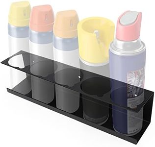 RealPlus Aerosol Spray Can Holder Rack Organizer 5-Can Spray Bottle Holder Wall Mounted Heavy Duty Steel Storage Rack for Garage Workspace
