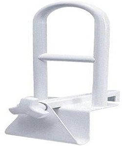 Medline Bathtub Grab Bar - Side Tub Locking, Stainless Steel, White - Secure & Durable Bathroom Safety Handle for Elderly & Disabled - Easy Installation & slip-resistant Grip - 1 Each
