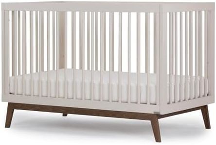 dadada Baby Soho 3-in-1 Convertible Wooden Crib to Toddler Bed - Made in Italy, GREENGUARD Gold Certified, Baby-Safe Finish, Handcrafted Beechwood, Modern Design, 3 Adjustable Heights (Almond Milk)