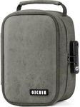 OZCHIN Smell Proof Bag with Combination Lock Tobacco Pipe Pouch Bag File Organizer Case Container Medicine Lock Box Odorless Storage Bag Great Gift for Friend (Dark Gray Suede, Standard)
