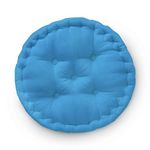 M-TEXITO Round Floor Cushions, Large Sitting Cushion, Cotton Cushion, Garden Cushion, Box Cushion for Sofa, Pooja, Yoga, Balcony (Pack of 1) (24 * 24 in, Sky Blue)