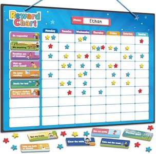 Reward Chart for Kids – 80+ Chores, Magnetic Chore Chart for Multiple Kids – Up to 3 Toddlers for Home Learning – Daily Star Chart for Classroom, Potty Training, Childrens Routine or Behavior Training