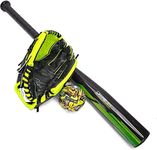 Ortiz34 Homerun T-Ball Set- David Ortiz 3-in-1 Bat, Baseball, Glove Bundle (Made for Youth/Kids)