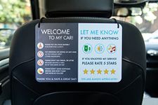 NIVRANA Rideshare Car Sign 2-Pack — Better Customer Relations, Higher Ratings and More Tips with Universal Sign, Accessory for Uber Drivers, Rideshare Drivers – 9” x 6”